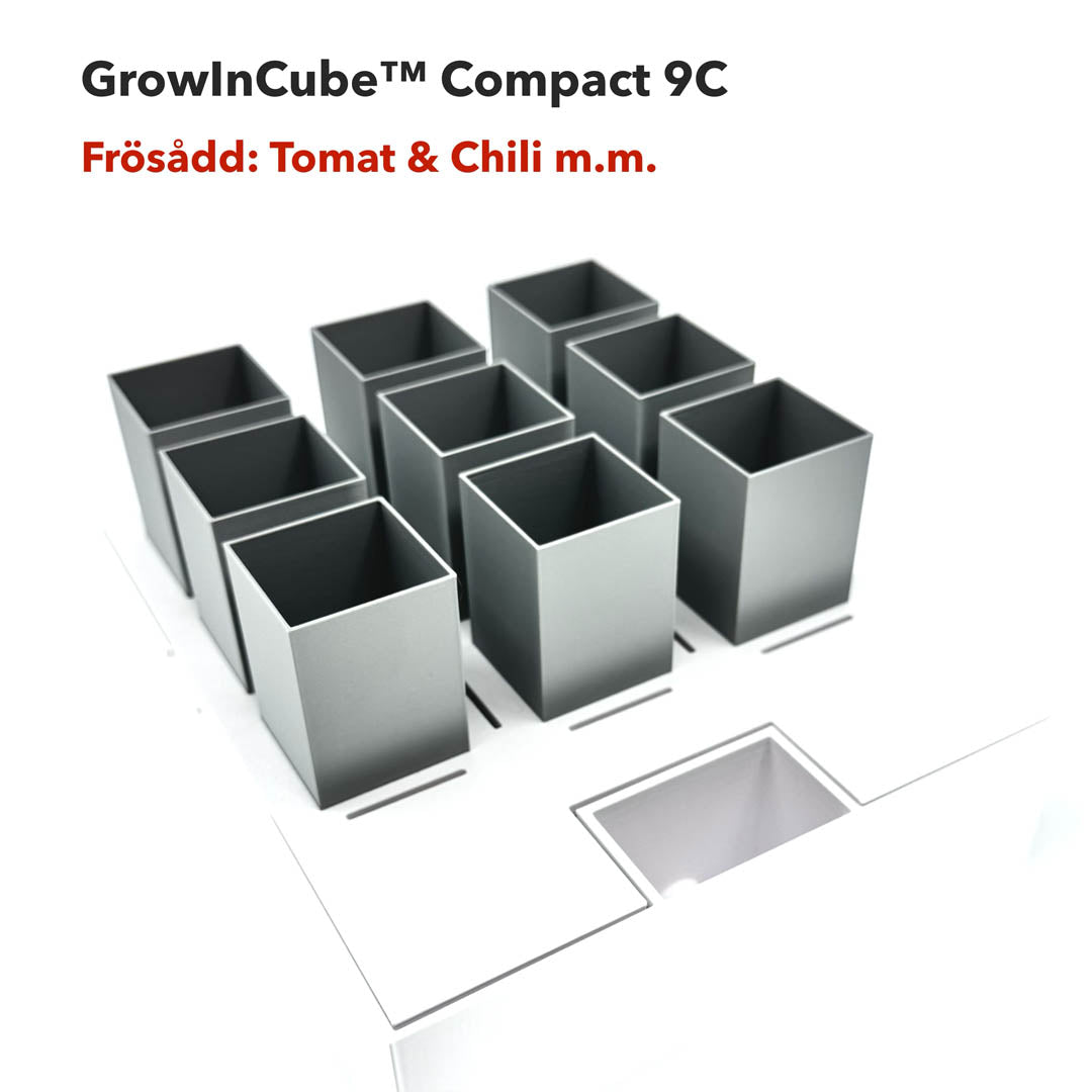 GrowInCube 9C odlingslåda med nio krukor för frösådd